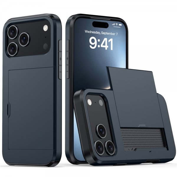 iPhone 17 Pro Cover Card Slide Blå