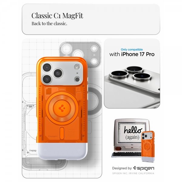 Spigen iPhone 17 Pro Cover Classic C1 MagFit Tangerine