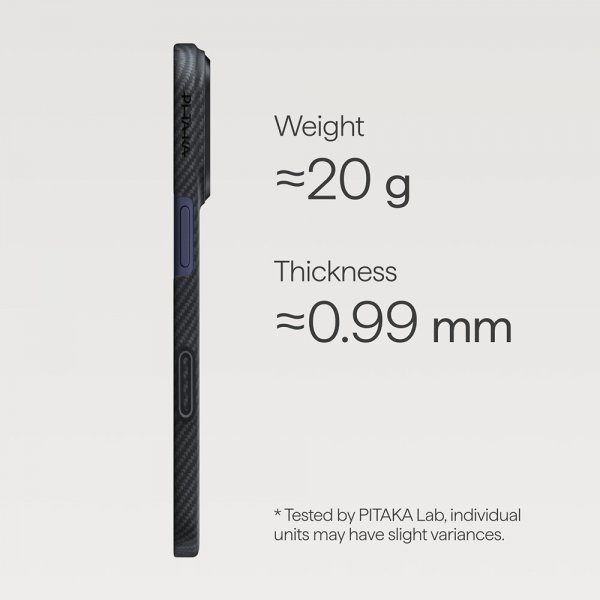 Pitaka iPhone 17 Pro Cover Edge Black/Grey Twill