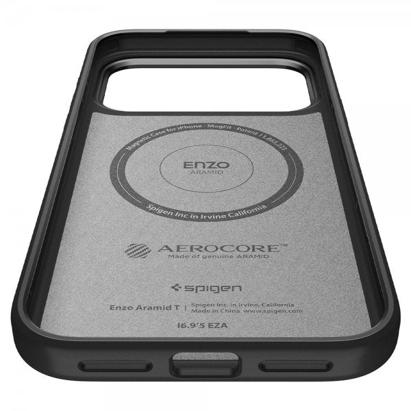 Spigen iPhone 17 Pro Cover Enzo Aramid T MagFit Sort