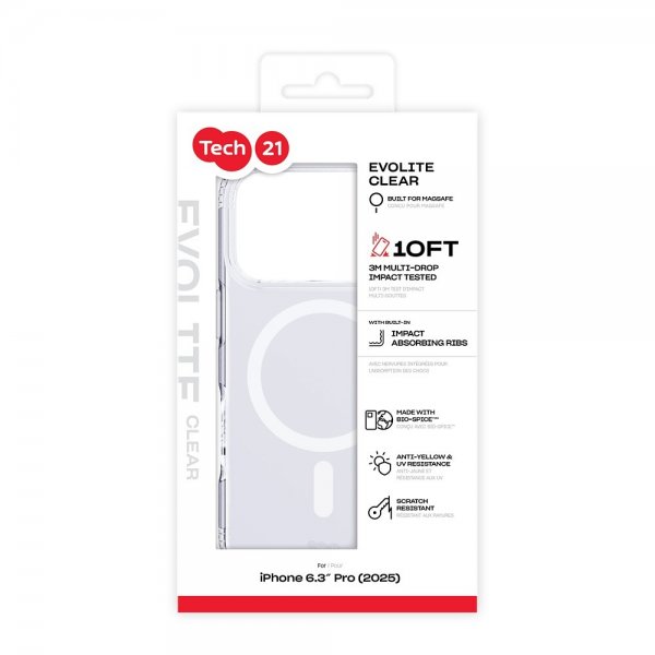 Tech21 iPhone 17 Pro Cover EvoLite MagSafe Transparent