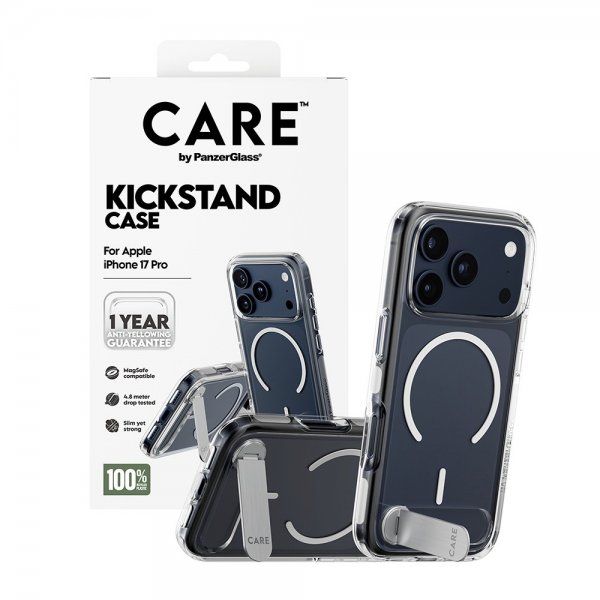 CARE by PanzerGlass iPhone 17 Pro Cover Kickstand MagSafe Transparent