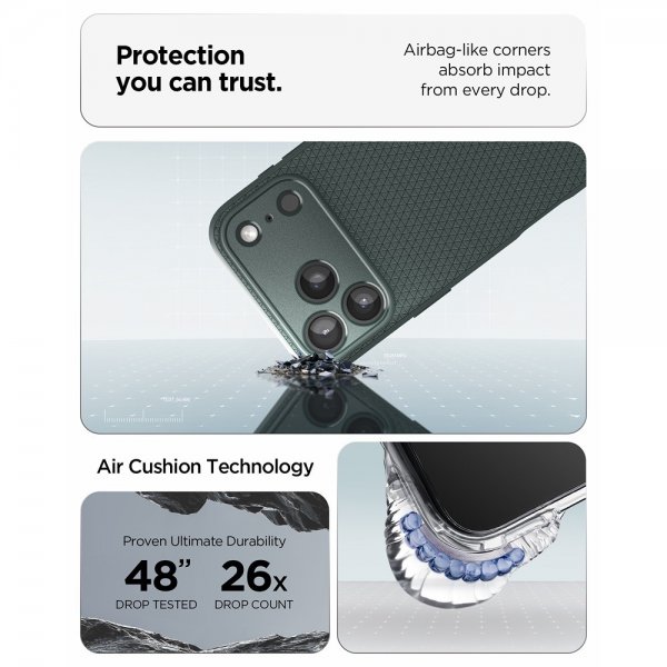 Spigen iPhone 17 Pro Cover Liquid Air Abyss Green