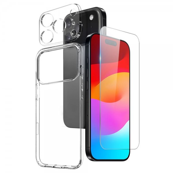 Northjo iPhone 17 Pro Cover med Skærmbeskyttelse og Kamerabeskyttelse 3-i-1