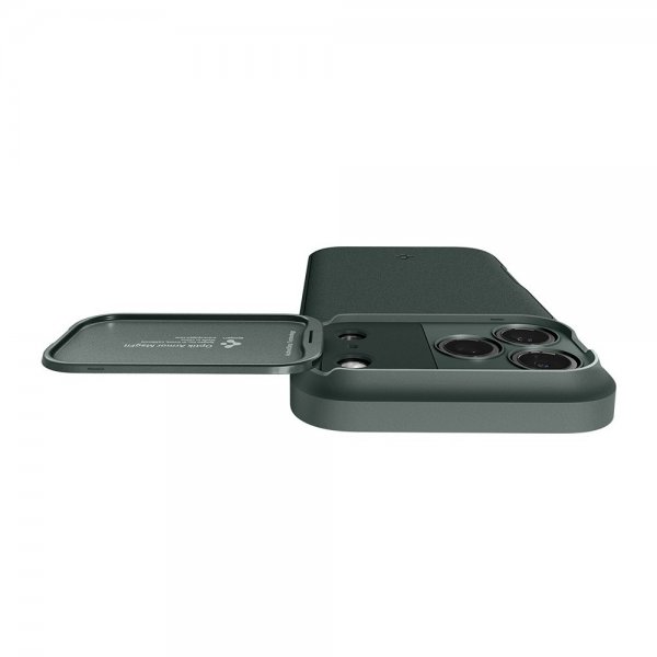 Spigen iPhone 17 Pro Cover Optik Armor MagFit Abyss Green