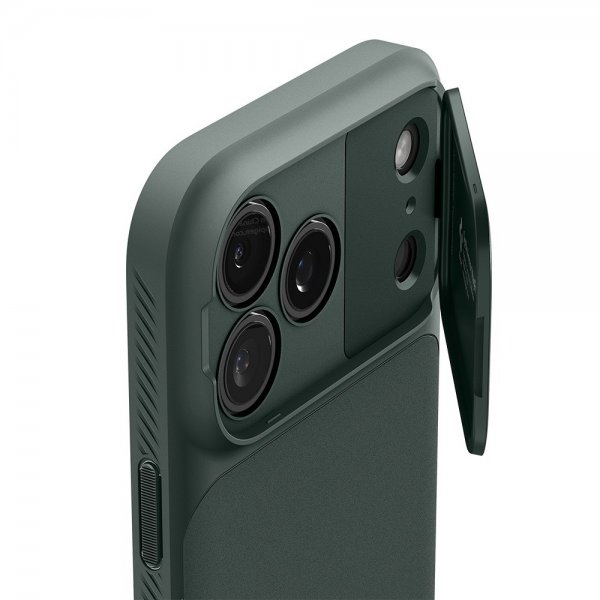 Spigen iPhone 17 Pro Cover Optik Armor MagFit Abyss Green