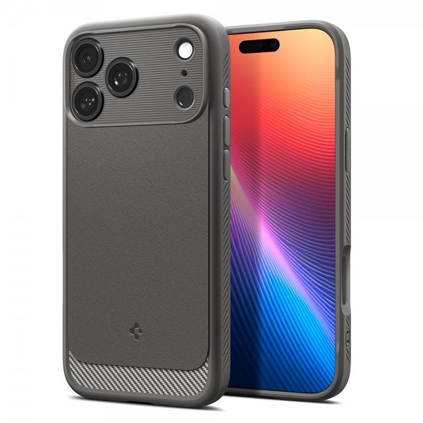 Spigen iPhone 17 Pro Cover Rugged Armor MagFit Grå