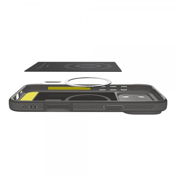 Spigen iPhone 17 Pro Cover Rugged Armor MagFit Grå