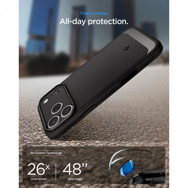 Spigen iPhone 17 Pro Cover Rugged Armor MagFit Mat Sort