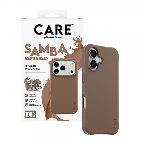 CARE by PanzerGlass iPhone 17 Pro Cover Samba MagSafe Espresso