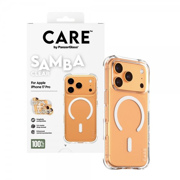 CARE by PanzerGlass iPhone 17 Pro Cover Samba MagSafe Transparent