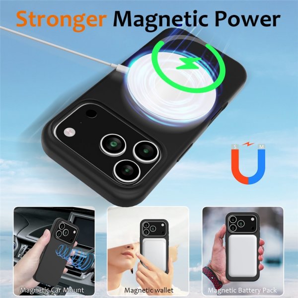 Nordic Covers iPhone 17 Pro Cover Silikone Feather Series MagSafe Raven Black