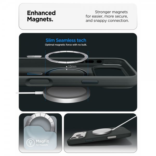 Spigen iPhone 17 Pro Cover Silicone Fit MagFit Abyss Green