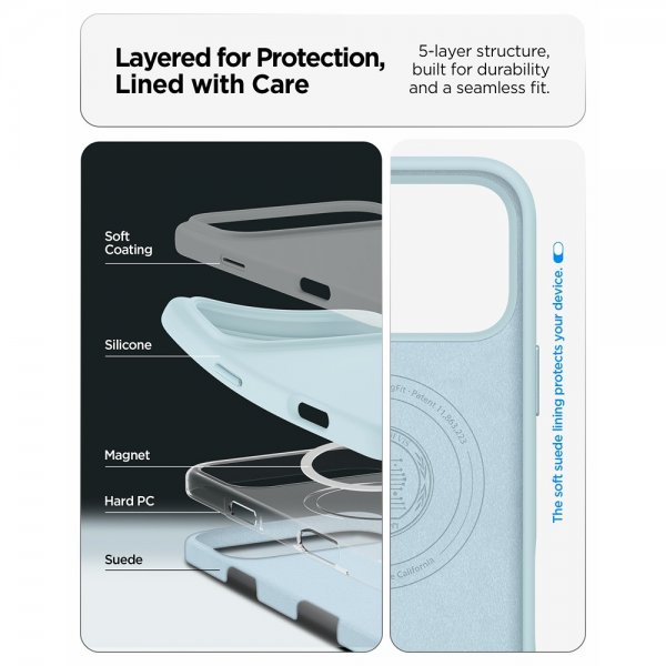 Spigen iPhone 17 Pro Cover Silicone Fit MagFit Mute Blue