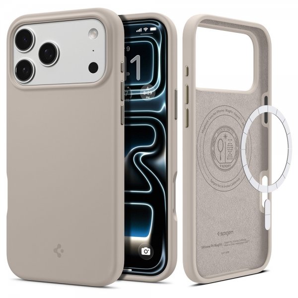 Spigen iPhone 17 Pro Cover Silicone Fit MagFit Stone