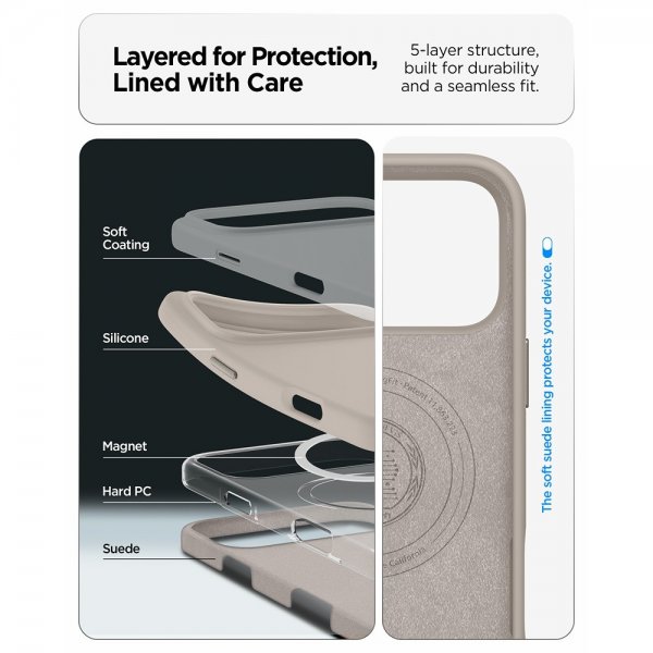 Spigen iPhone 17 Pro Cover Silicone Fit MagFit Stone