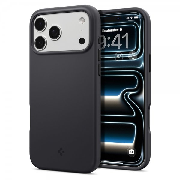 Spigen iPhone 17 Pro Cover Silicone Fit MagFit Sort