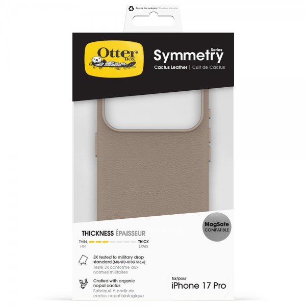 Otterbox iPhone 17 Pro Cover Symmetry Cactus Leather MagSafe Grey Comfort