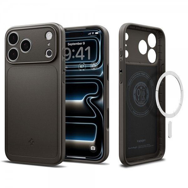 Spigen iPhone 17 Pro Cover Thin Fit MagFit Gunmetal