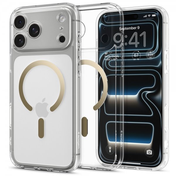 Spigen iPhone 17 Pro Cover Ultra Hybrid MagFit Clear Gold