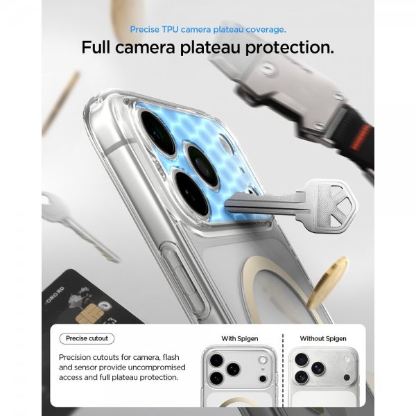 Spigen iPhone 17 Pro Cover Ultra Hybrid MagFit Clear Gold