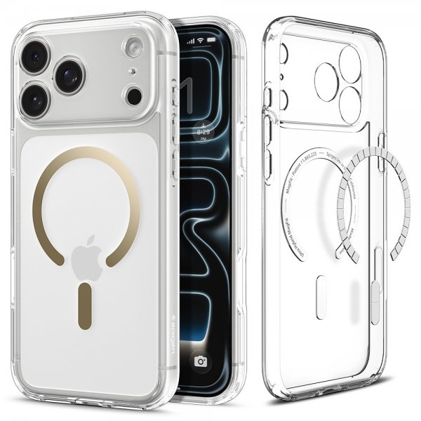 Spigen iPhone 17 Pro Cover Ultra Hybrid MagFit Clear Gold