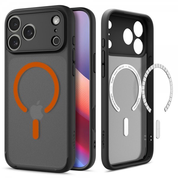 Spigen iPhone 17 Pro Cover Ultra Hybrid MagFit Frost Black Orange