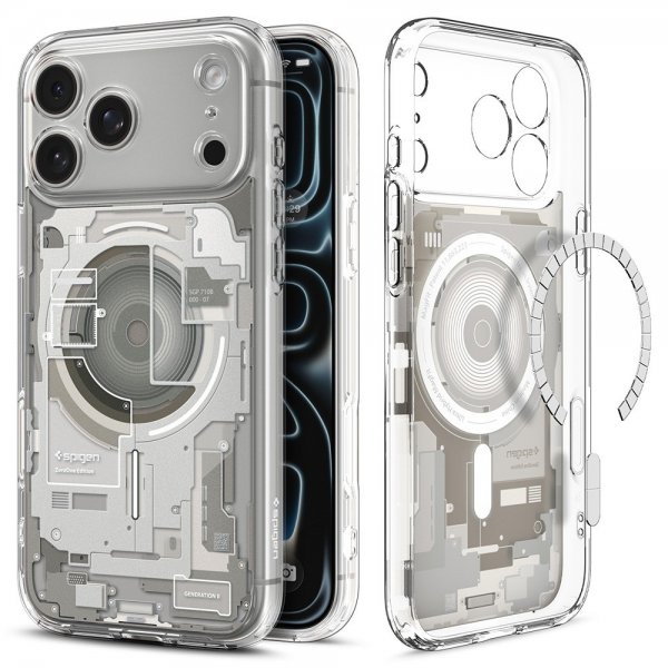 Spigen iPhone 17 Pro Cover Ultra Hybrid Zero One MagFit Natural Titanium