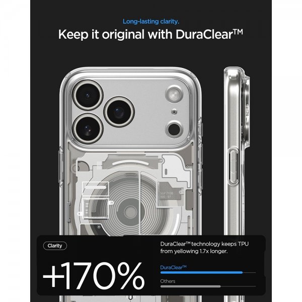 Spigen iPhone 17 Pro Cover Ultra Hybrid Zero One MagFit Natural Titanium