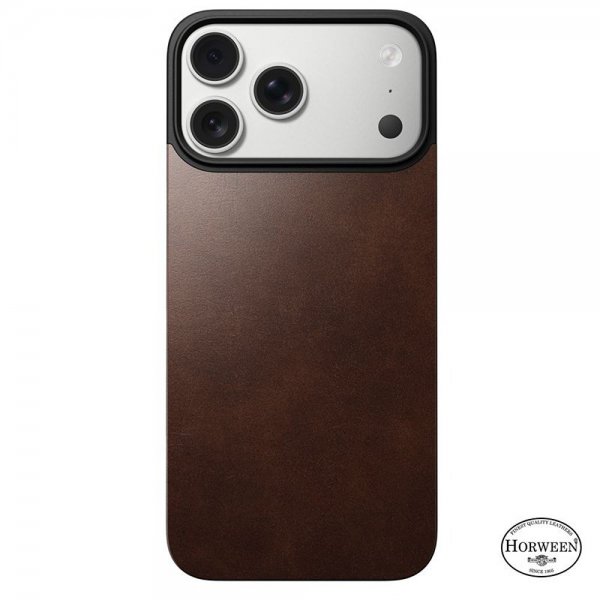Nomad iPhone 17 Pro Skin Mag Læder Bagside Rustik Brun
