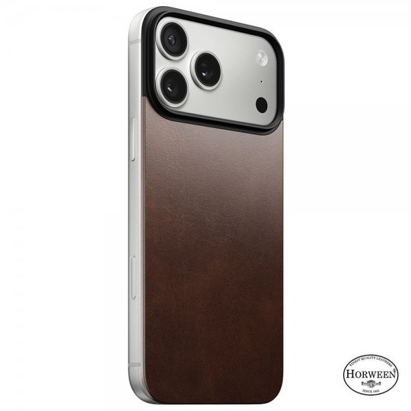 Nomad iPhone 17 Pro Skin Mag Læder Bagside Rustik Brun