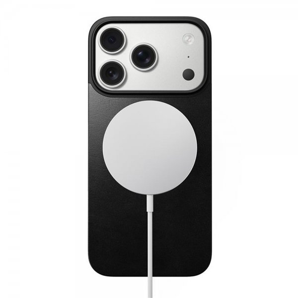 Nomad iPhone 17 Pro Skin Mag Leather Back Sort
