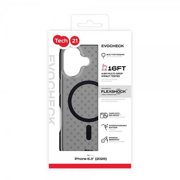 Tech21 iPhone 17 Cover EvoCheck MagSafe Smokey Black
