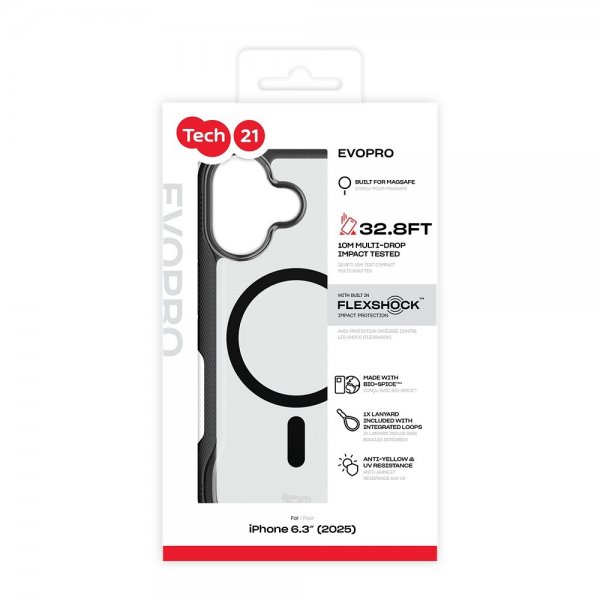 Tech21 iPhone 17 Cover EvoPro MagSafe Transparent Sort