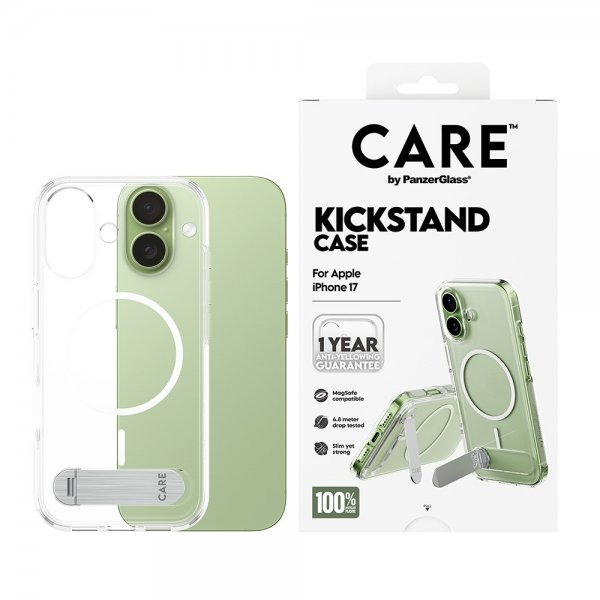 CARE by PanzerGlass iPhone 17 Cover Kickstand MagSafe Transparent