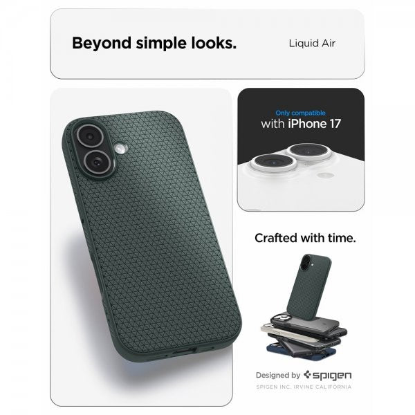 Spigen iPhone 17 Cover Liquid Air Abyss Green