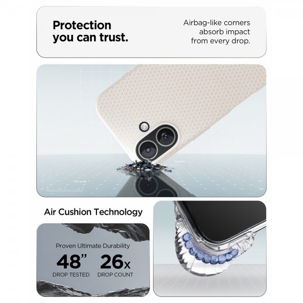 Spigen iPhone 17 Cover Liquid Air Natural Titanium
