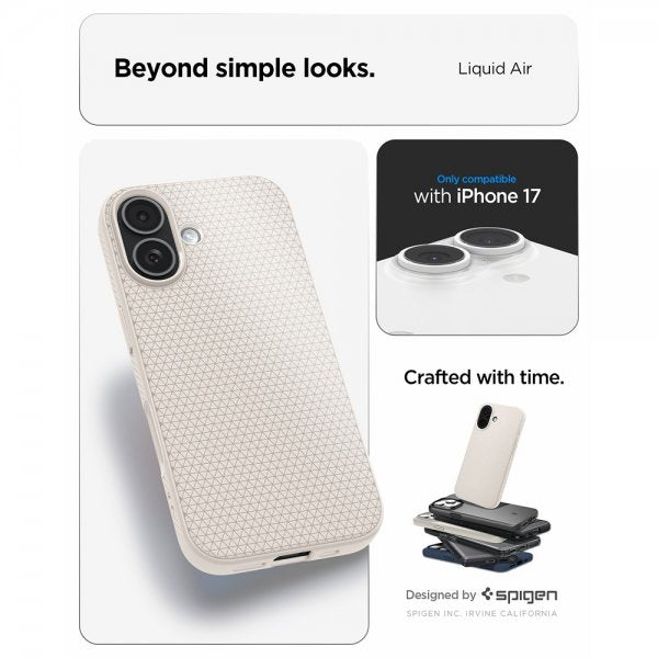 Spigen iPhone 17 Cover Liquid Air Natural Titanium
