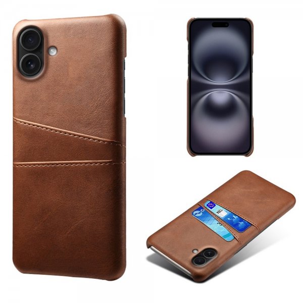 iPhone 17 Cover med to Kortlommer Mørkebrun