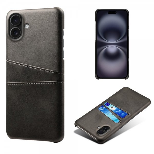 iPhone 17 Cover med to Kortlommer Sort