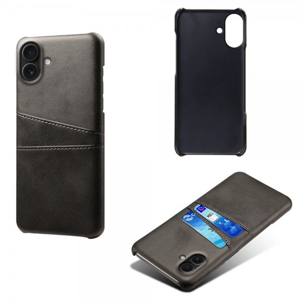 iPhone 17 Cover med to Kortlommer Sort
