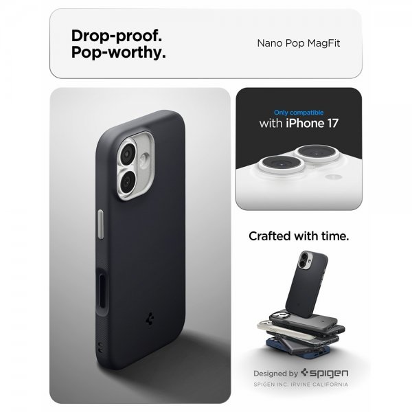 Spigen iPhone 17 Cover Nano Pop MagFit Black Sesame
