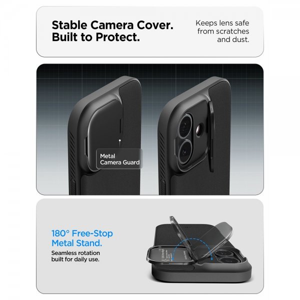 Spigen iPhone 17 Cover Optik Armor MagFit Sort
