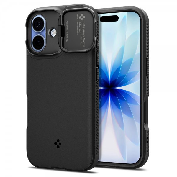Spigen iPhone 17 Cover Optik Armor MagFit Sort