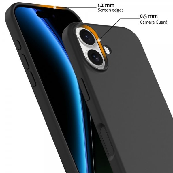 Nordic Covers iPhone 17 Cover Silicone Feather Series MagSafe Raven Black