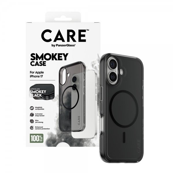 CARE by PanzerGlass iPhone 17 Cover Smokey MagSafe Sort