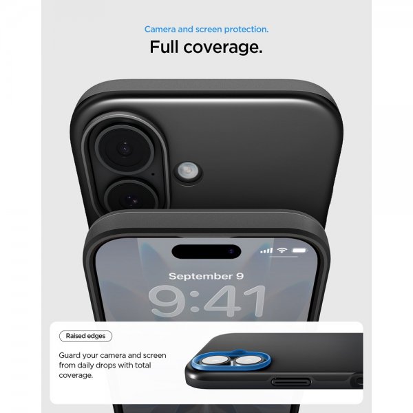 Spigen iPhone 17 Cover Thin Fit MagFit Sort