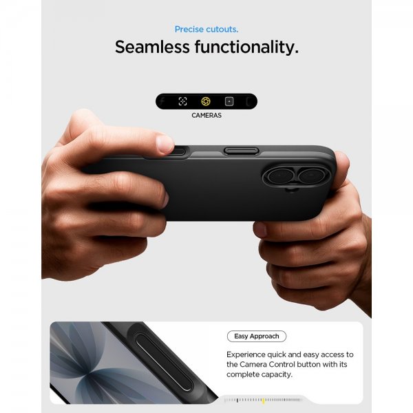 Spigen iPhone 17 Cover Thin Fit MagFit Sort