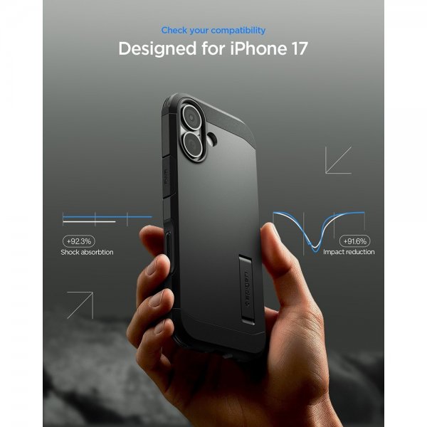 Spigen iPhone 17 Cover Tough Armor T MagFit Sort