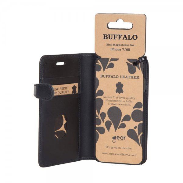 Buffalo iPhone 6/6S/7/8/SE Cover Buffalo Aftageligt Cover Sort